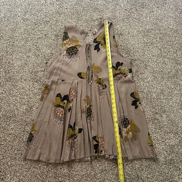 Free People light purple floral tie-front mini dress size S - Picture 11 of 13
